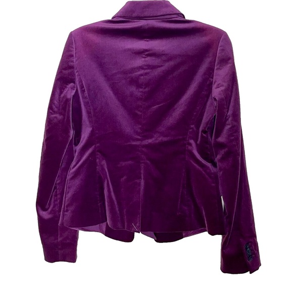 Ann Taylor Maroon Velvet Jacket Blazer Size 2 NWT Stretch Old Money Quiet Luxury - Picture 2 of 16